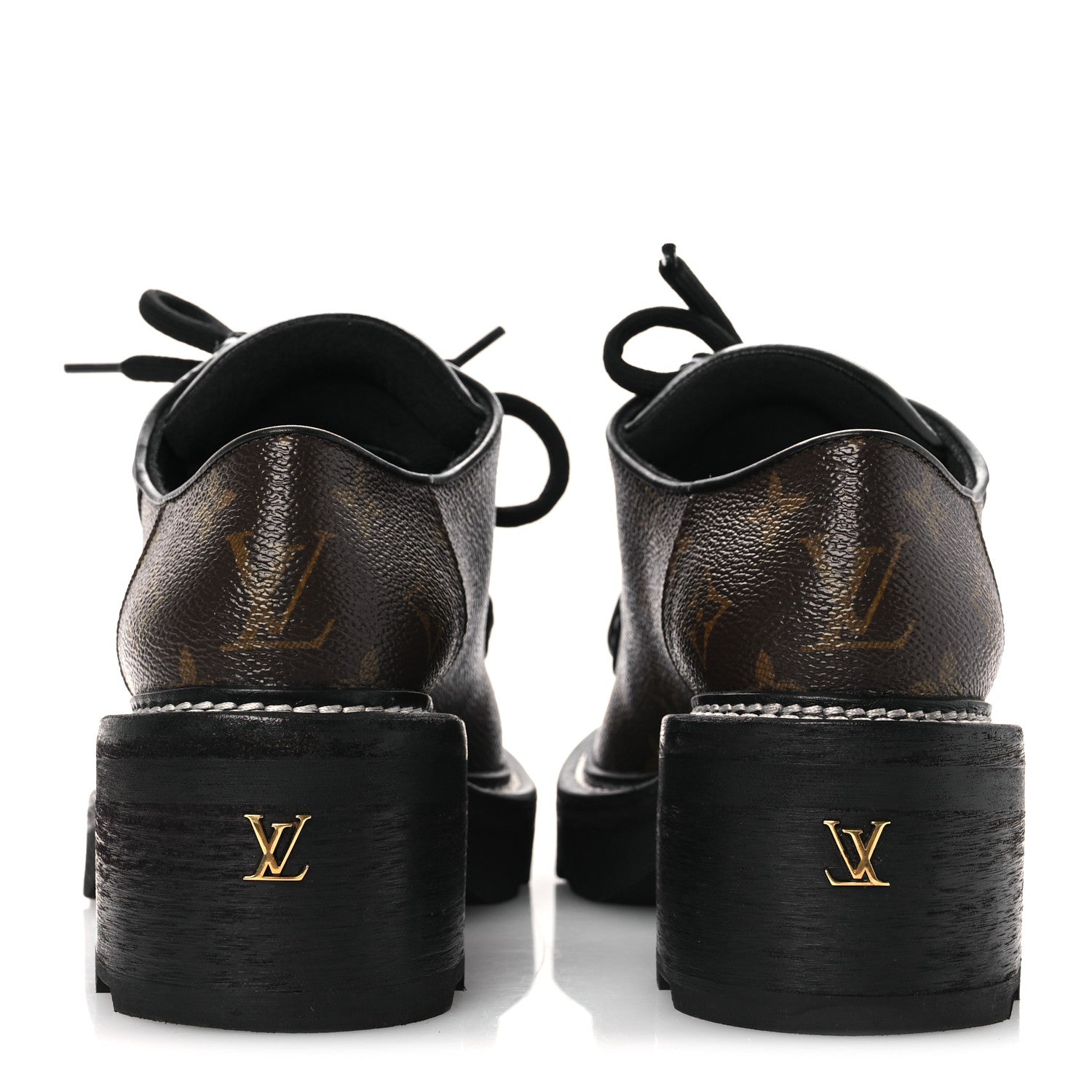 Louis Vuitton Monogram Calfskin Beaubourg Platform Derby Shoes Brown 6 of 11