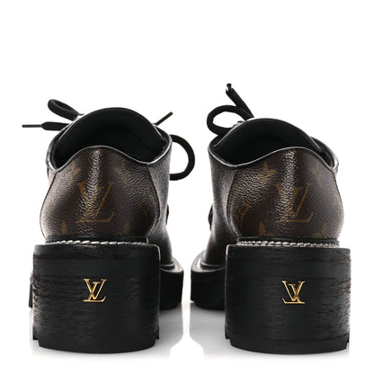 Louis Vuitton Monogram Calfskin Beaubourg Platform Derby Shoes Brown 6 of 11