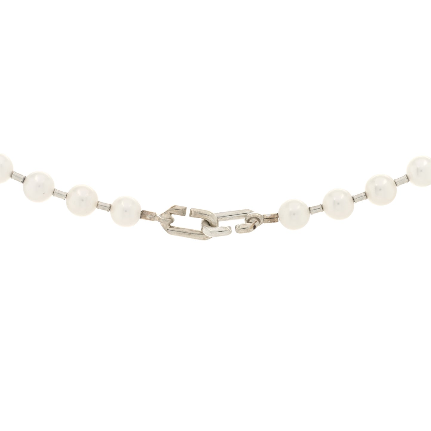 Sterling Silver Pearl HardWear Lock Necklace