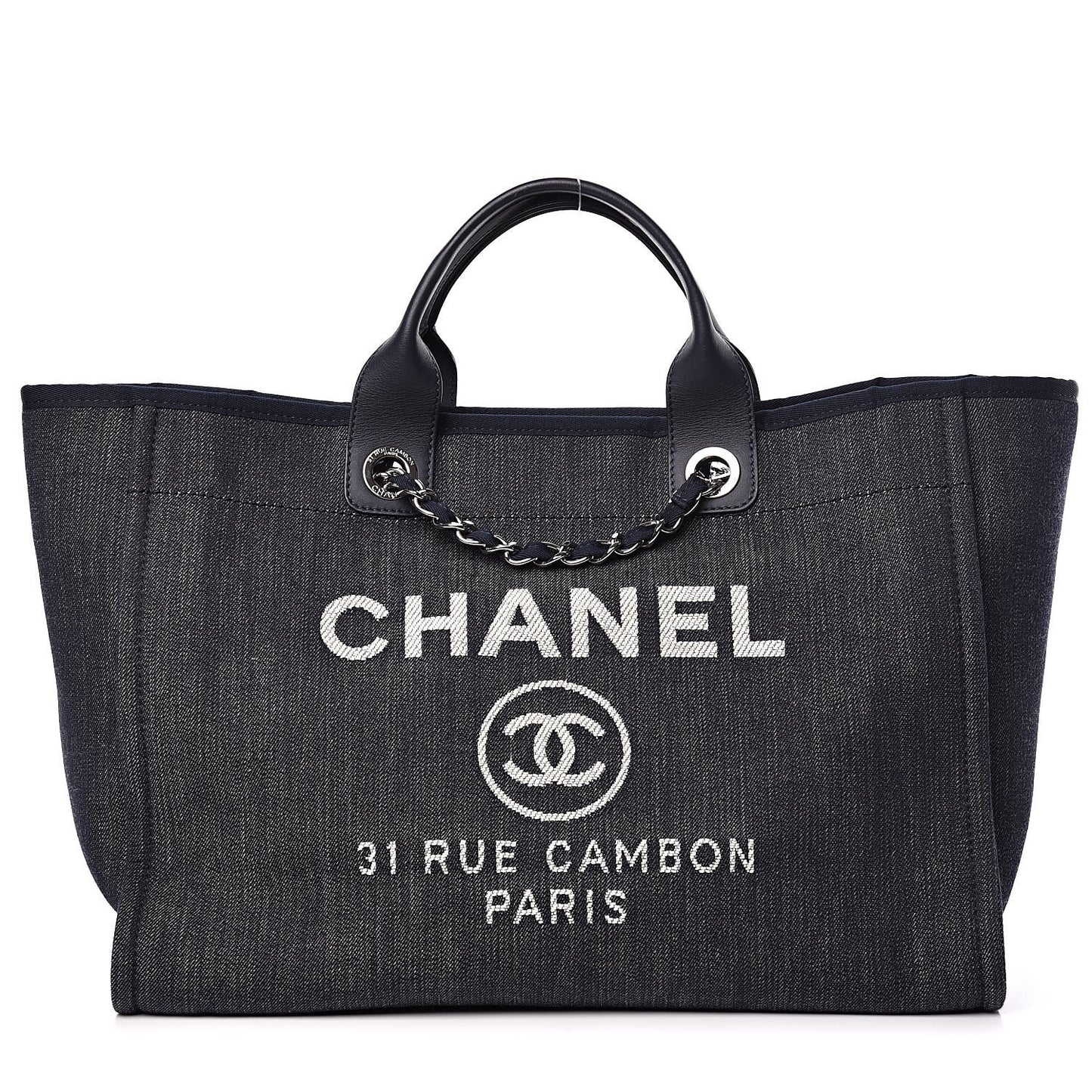 Denim Large Deauville Tote Dark Blue