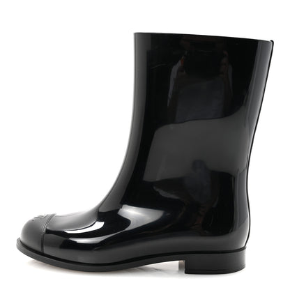 Chanel Rubber Rain Boots 36 Black 1 of 9