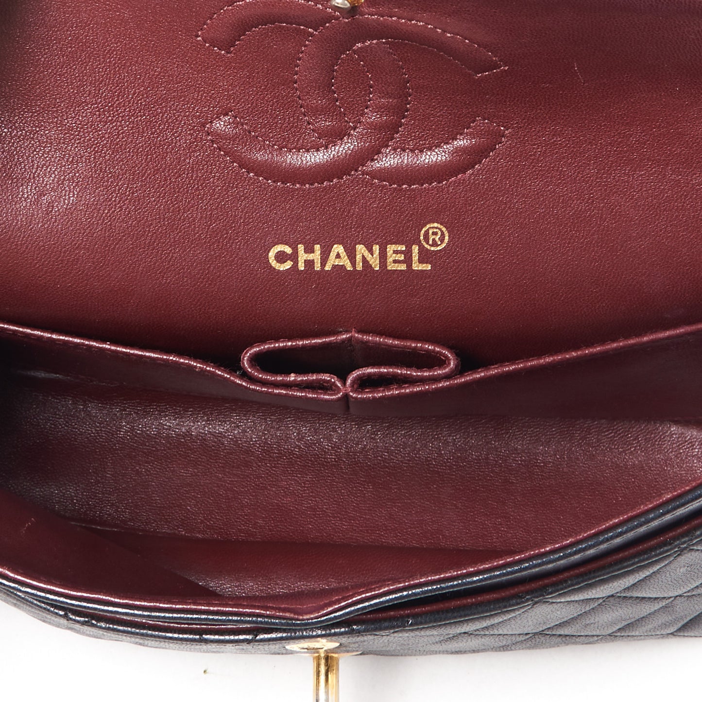 Lambskin Quilted Small Double Flap Black