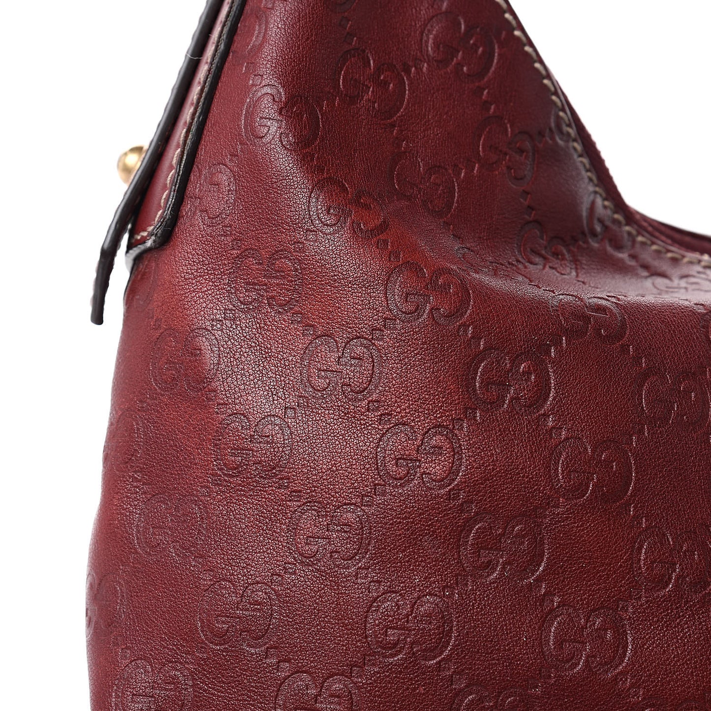 Guccissima Medium Horsebit Chain Hobo Red