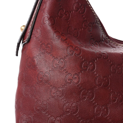 Gucci Guccissima Medium Horsebit Chain Hobo Red 15 of 15
