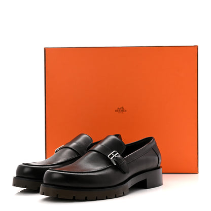 Hermes Calfskin Mens Ferdi Moccassin Loafers 45 Black 10 of 10