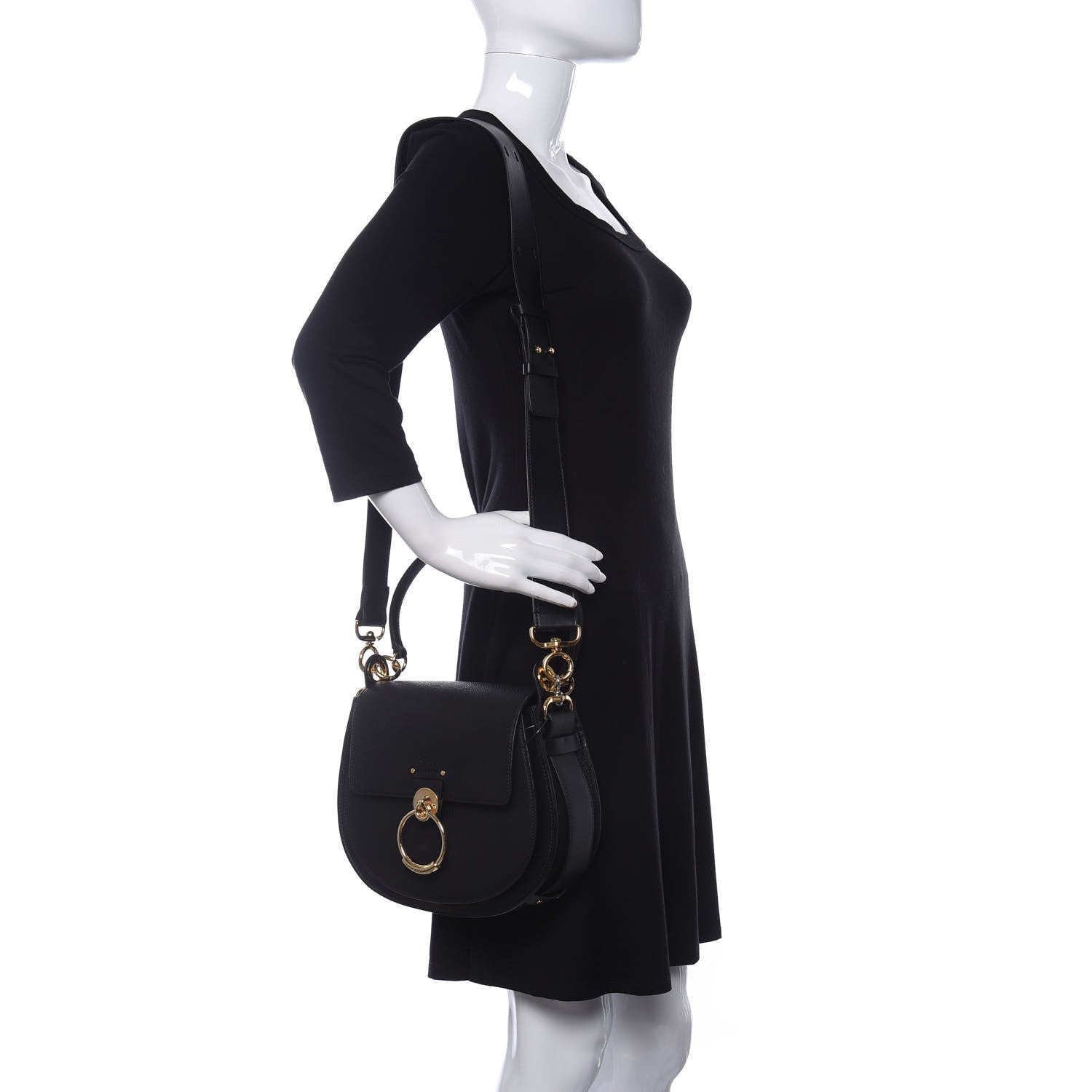 Chloe Grained Calfskin Large Tess Bag Black 2 of 10