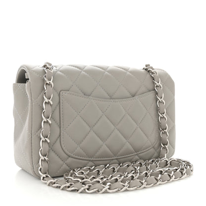 Chanel Lambskin Quilted Mini Rectangular Flap Grey 3 of 11