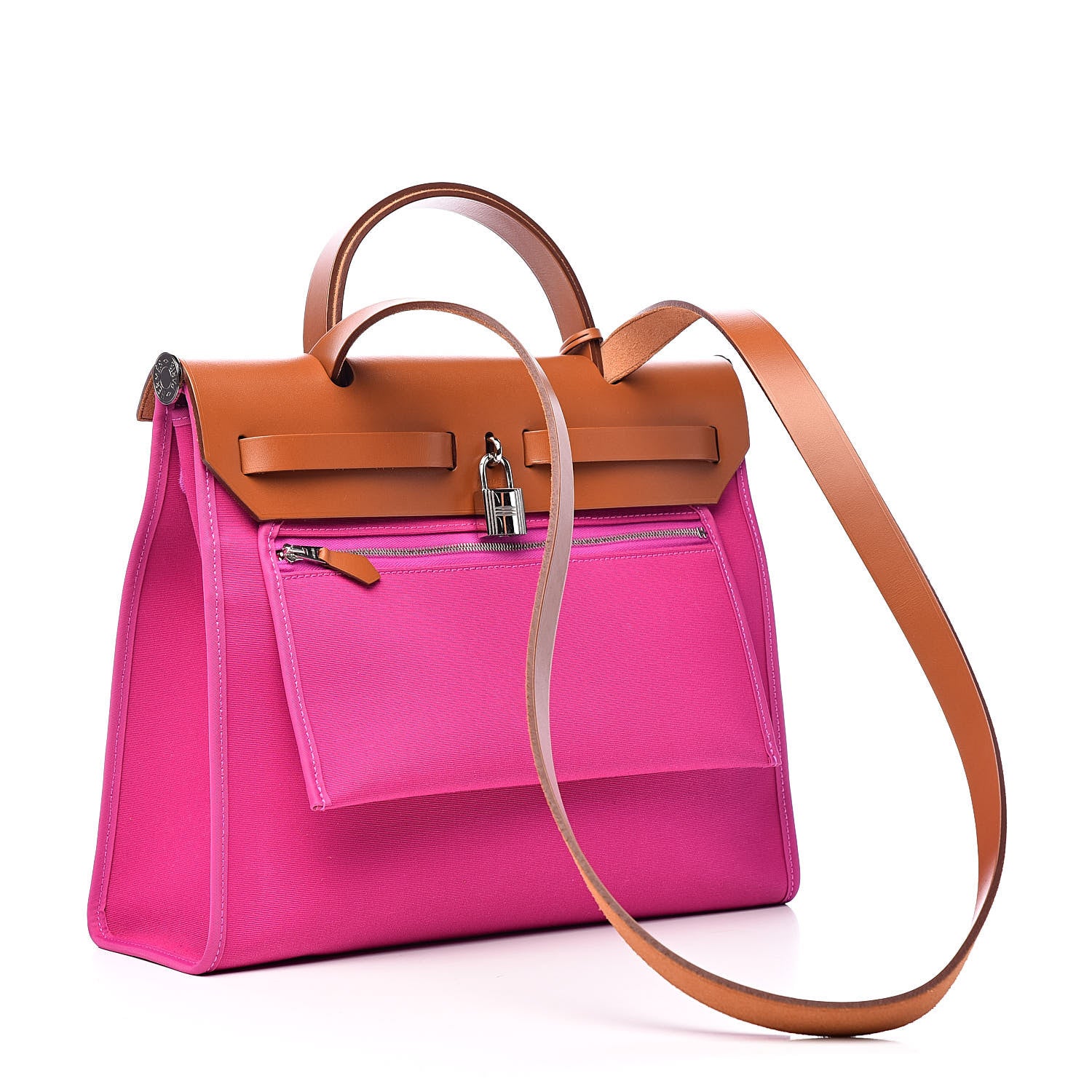 Hermes Vache Hunter Toile Herbag Zip 31 PM Magnolia Fauve 4 of 11