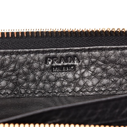 Prada Vitello Daino Zip Around Wallet Nero Black 6 of 11