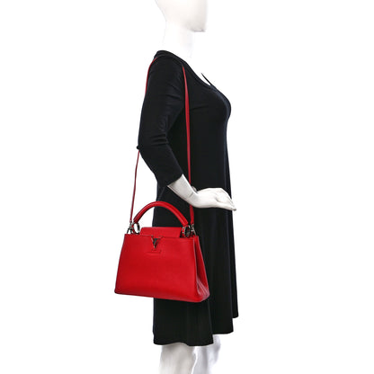 Louis Vuitton Taurillon Capucines BB Rubis 2 of 8