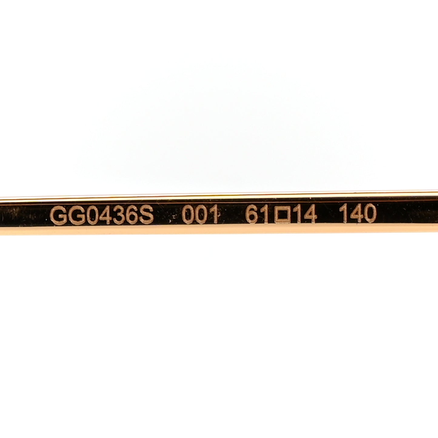 Metal Square Frame Sunglasses GG0436S Gold Pink