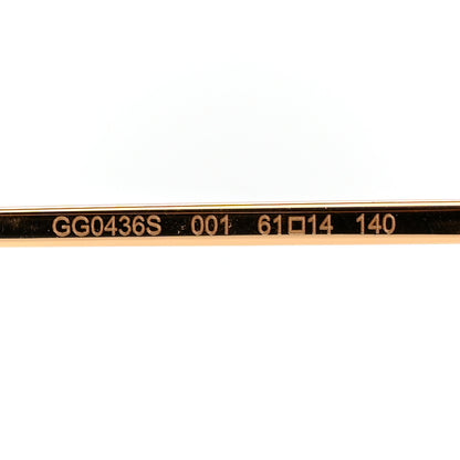 Gucci Metal Square Frame Sunglasses GG0436S Gold Pink 5 of 10