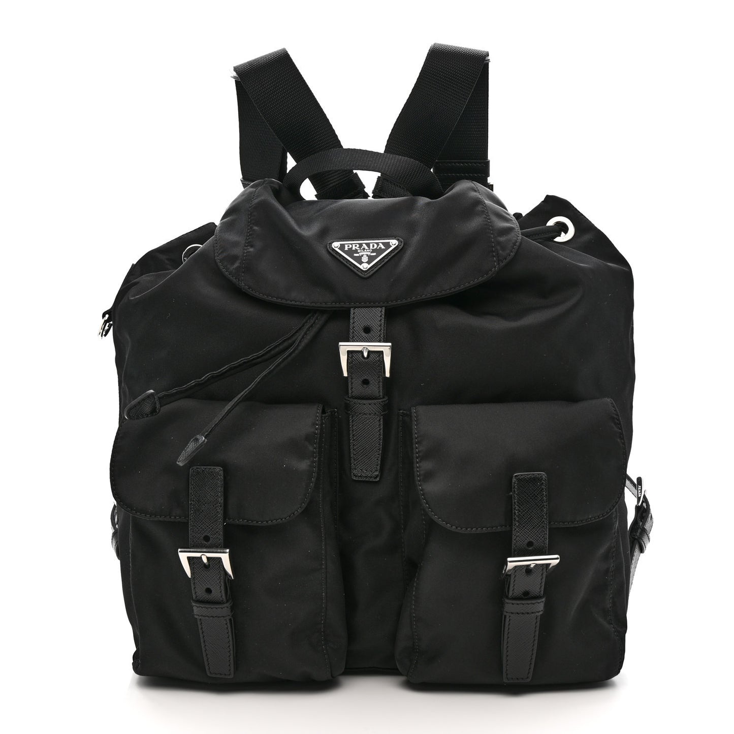 Tessuto Nylon Saffiano Medium Backpack Black