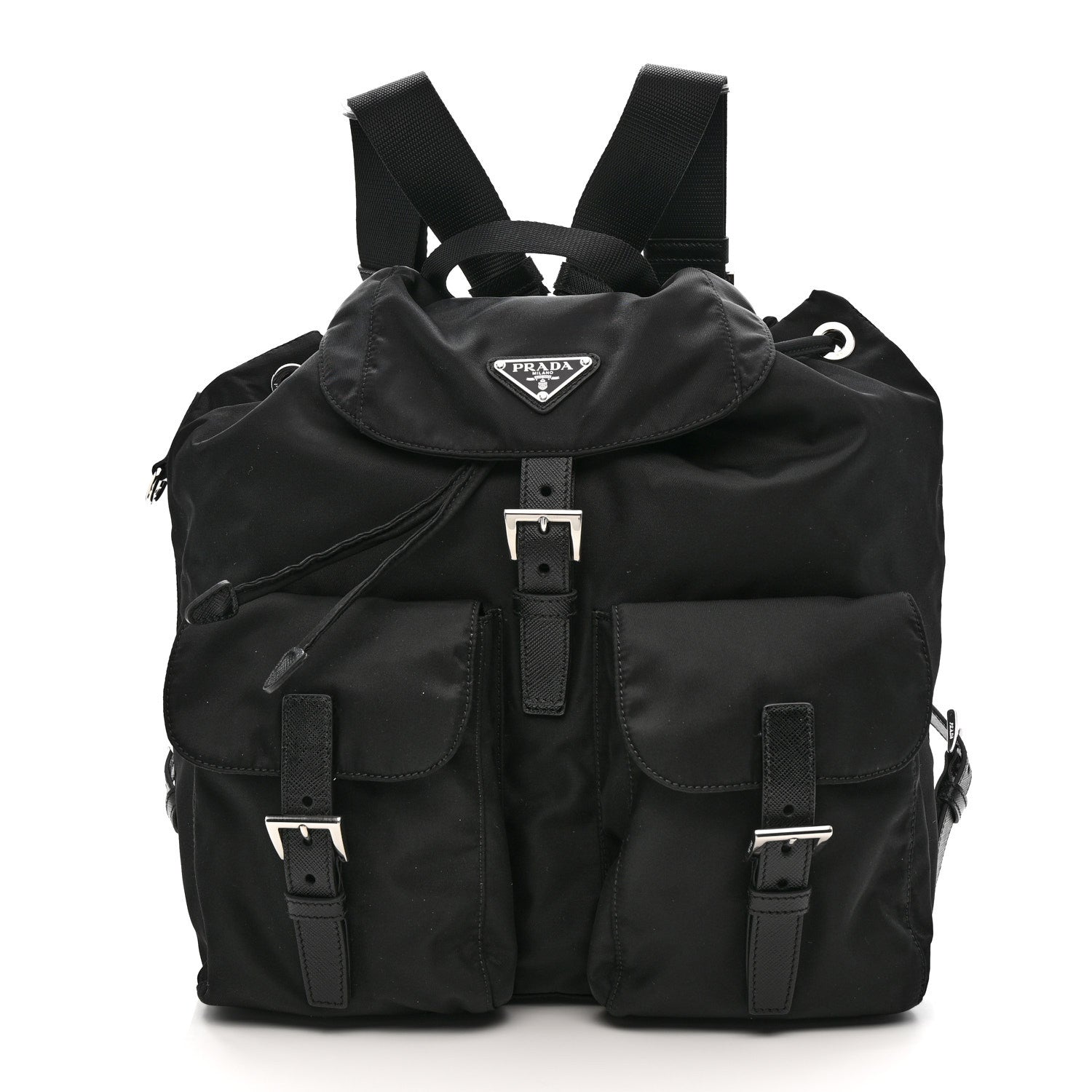Prada Tessuto Nylon Saffiano Medium Backpack Black 1 of 11