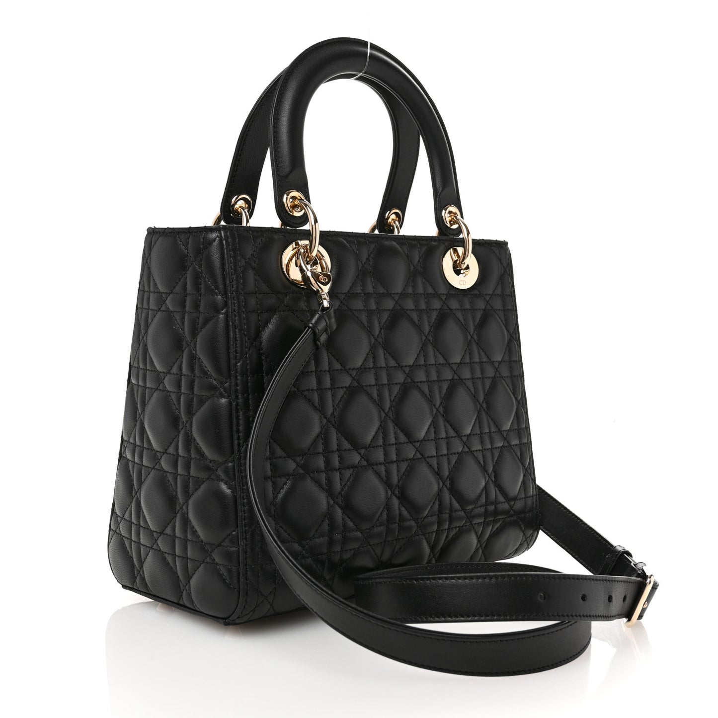 Lambskin Cannage Medium Lady Dior Black