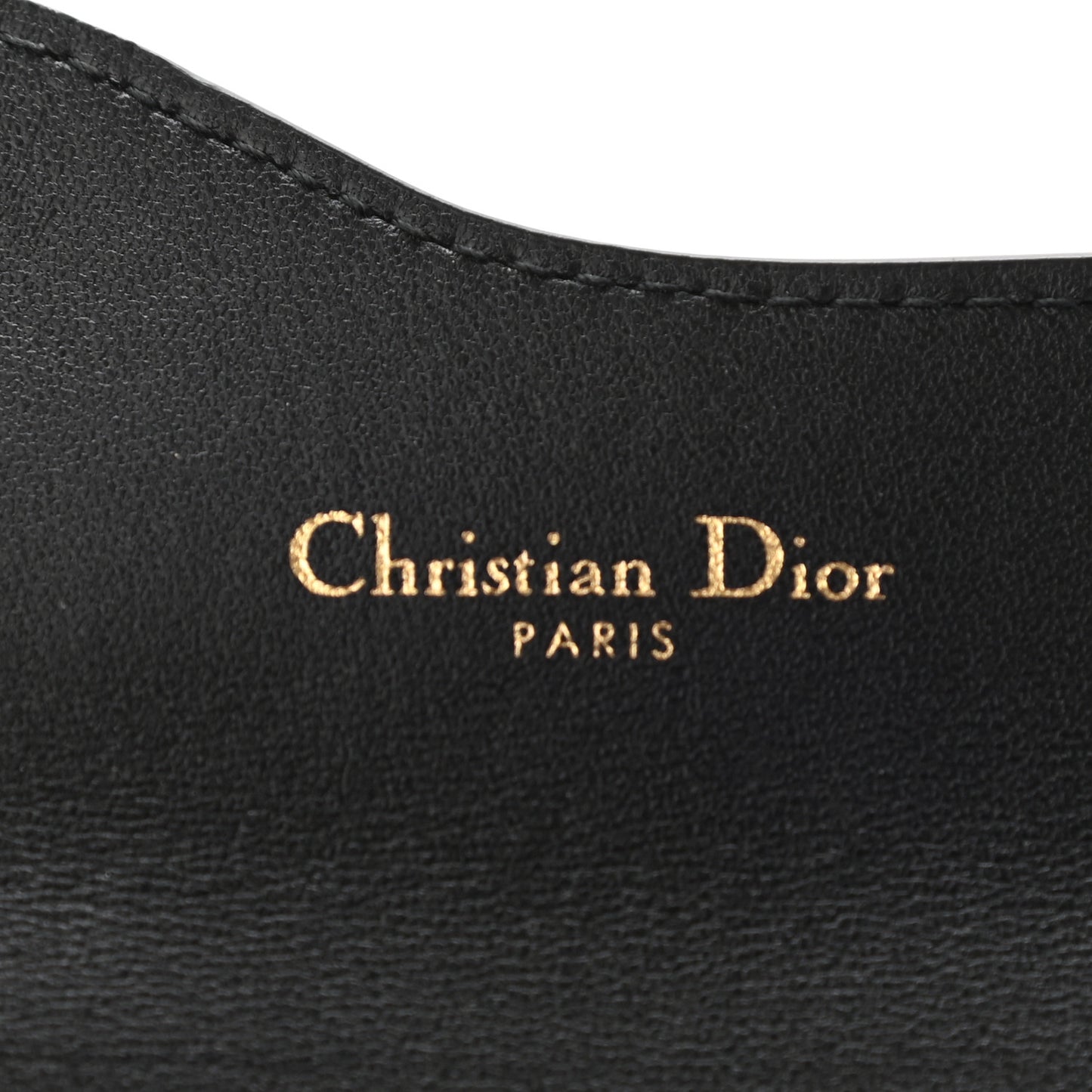Grained Calfskin Saddle Card Holder Black