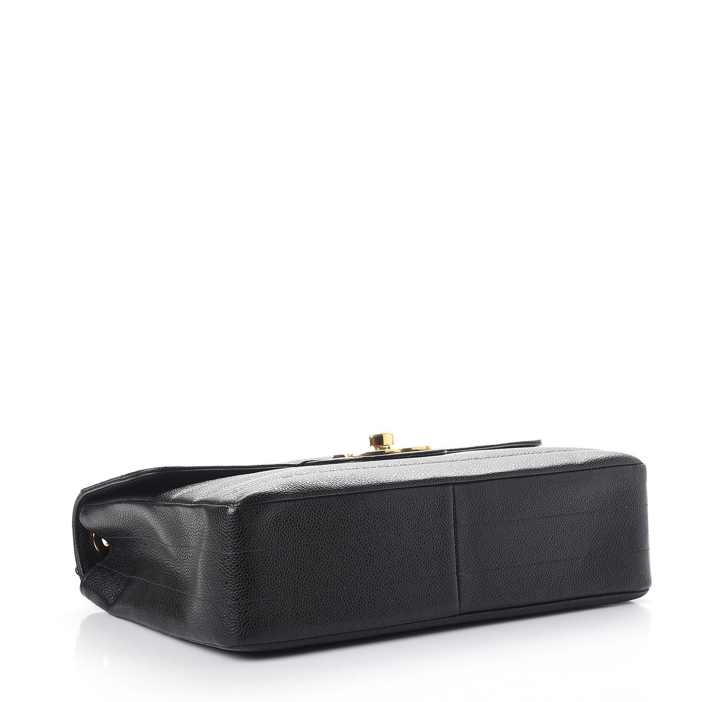 Caviar Horizontal Quilted Jumbo Single Flap Black