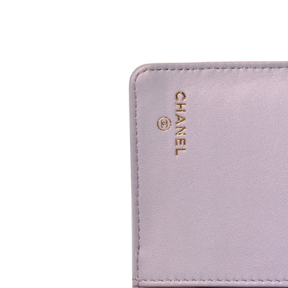 Chanel Metallic Patent Calfskin Quilted Boy Yen Wallet Purple 6 of 12