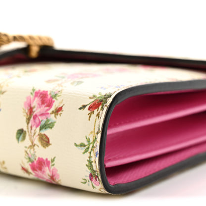 Gucci Calfskin Floral Print Mini Dionysus Chain Wallet Ivory Pink 9 of 11