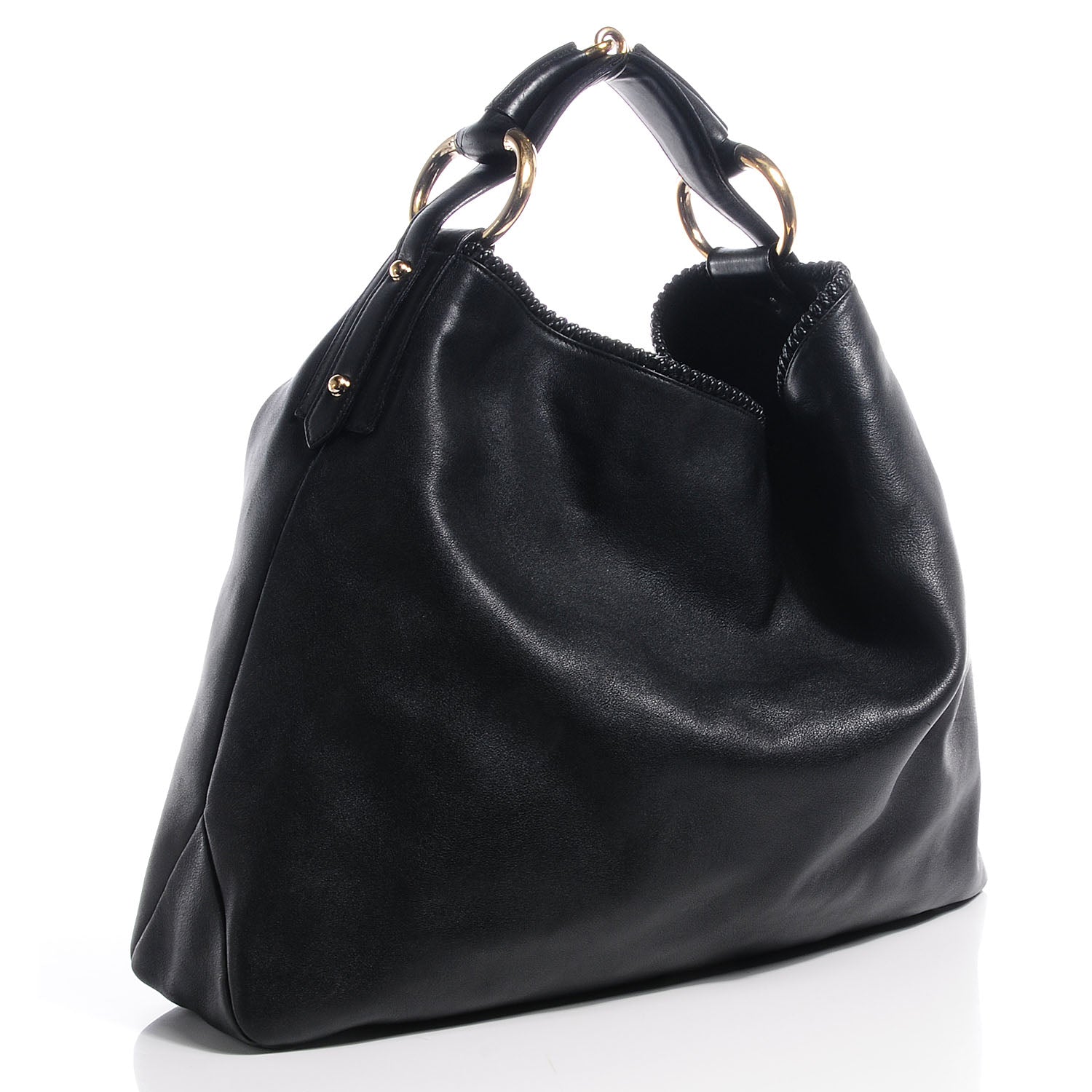 Gucci Leather Large Horsebit Chain Hobo Black 3 of 7