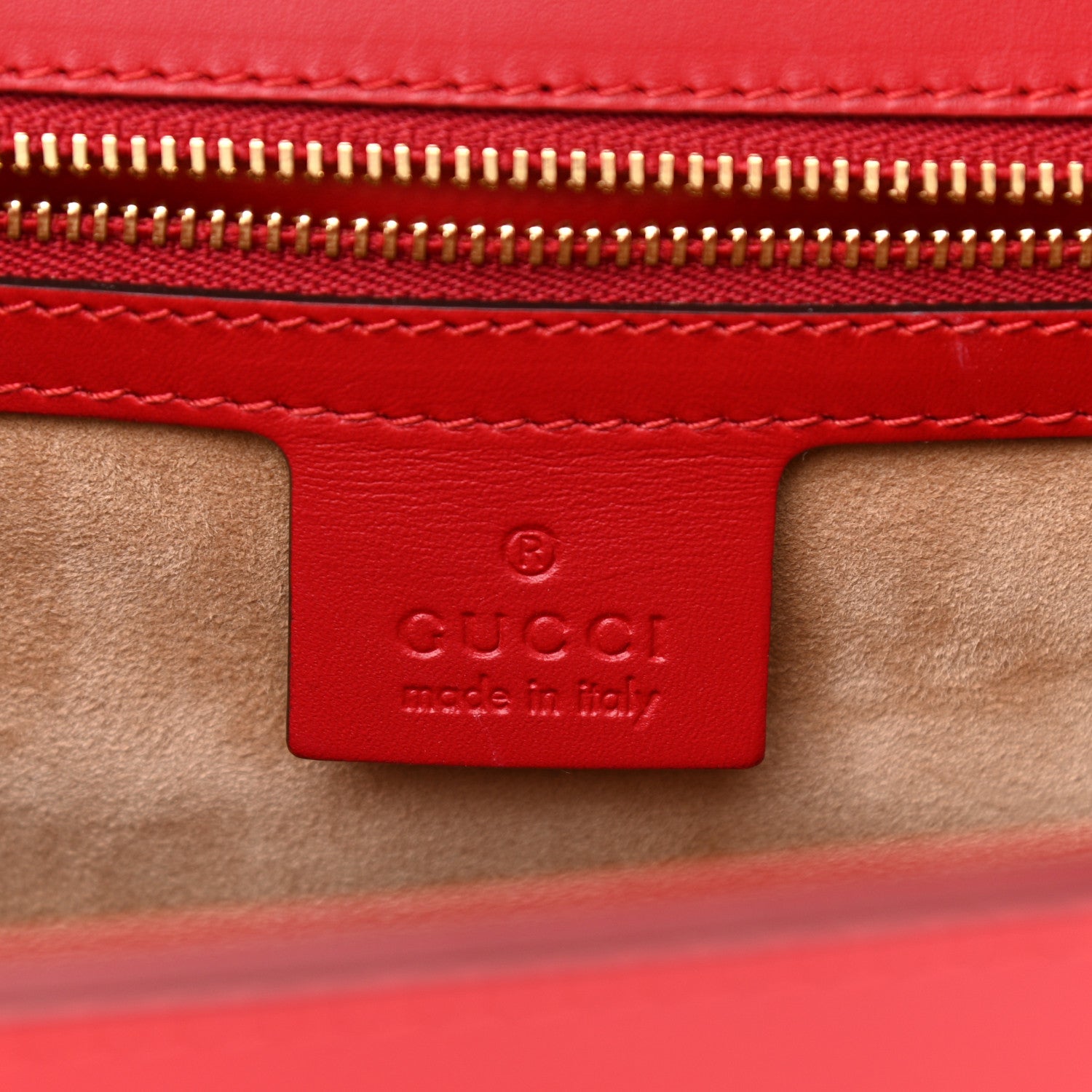 Gucci Calfskin Medium Sylvie Top Handle Bag Hibiscus Red 6 of 10