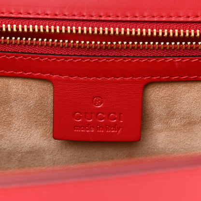 Gucci Calfskin Medium Sylvie Top Handle Bag Hibiscus Red 6 of 10