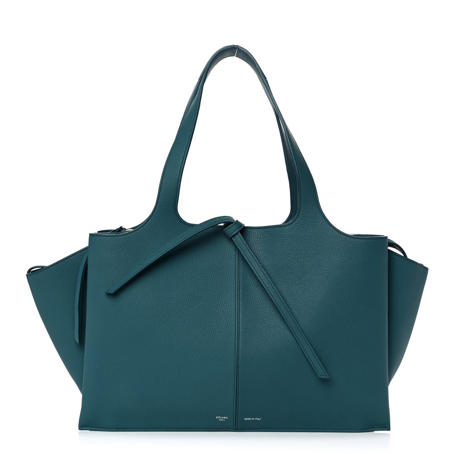 Baby Grained Calfskin Medium Tri-Fold Bag Ocean
