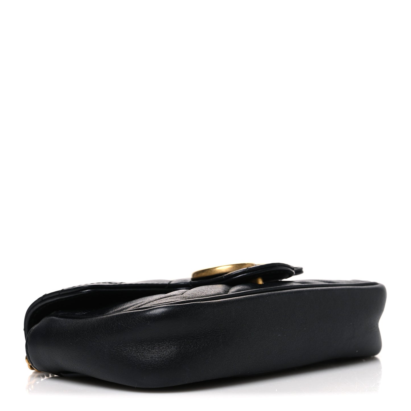 Calfskin Matelasse Super Mini GG Marmont Shoulder Bag Black