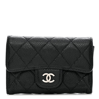 Chanel Caviar Quilted Flap Card Holder Wallet Black 1 of 8
