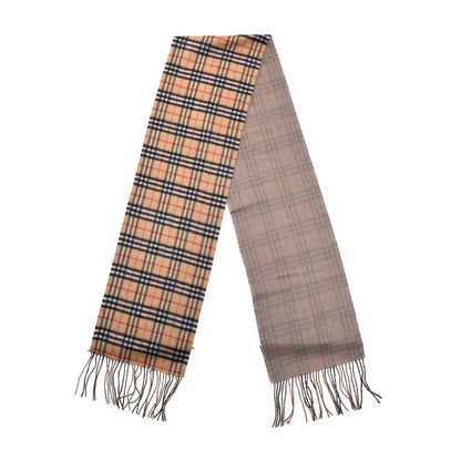 Burberry Cashmere Nova Check Fringe Scarf Camel 3 of 5