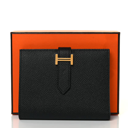 Hermes Epsom Bearn Compact Wallet Black 9 of 9