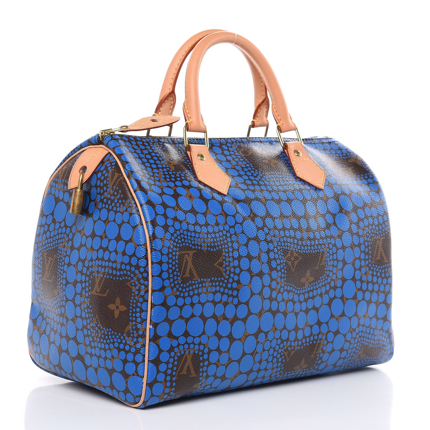Louis Vuitton Monogram Kusama Town Speedy 30 Blue 3 of 13