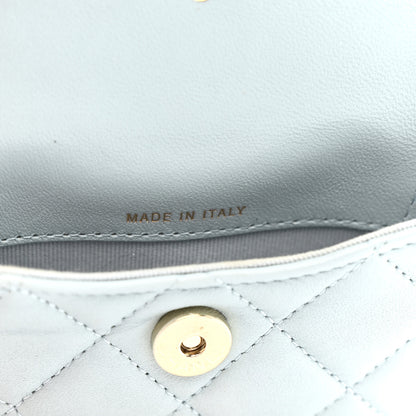 Chanel Lambskin Quilted Pearl Chain Belt Bag Light Blue 7 of 12