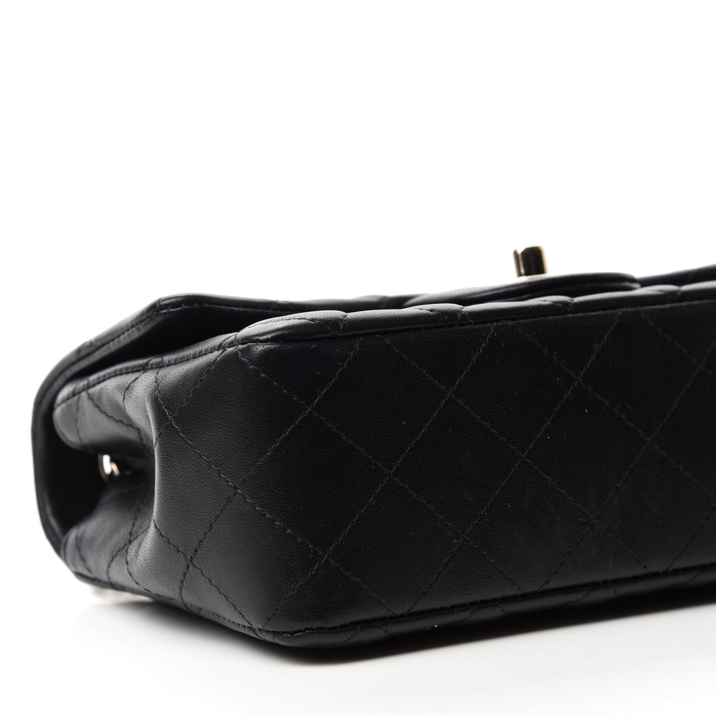 Lambskin Quilted Mini Rectangular Flap Black