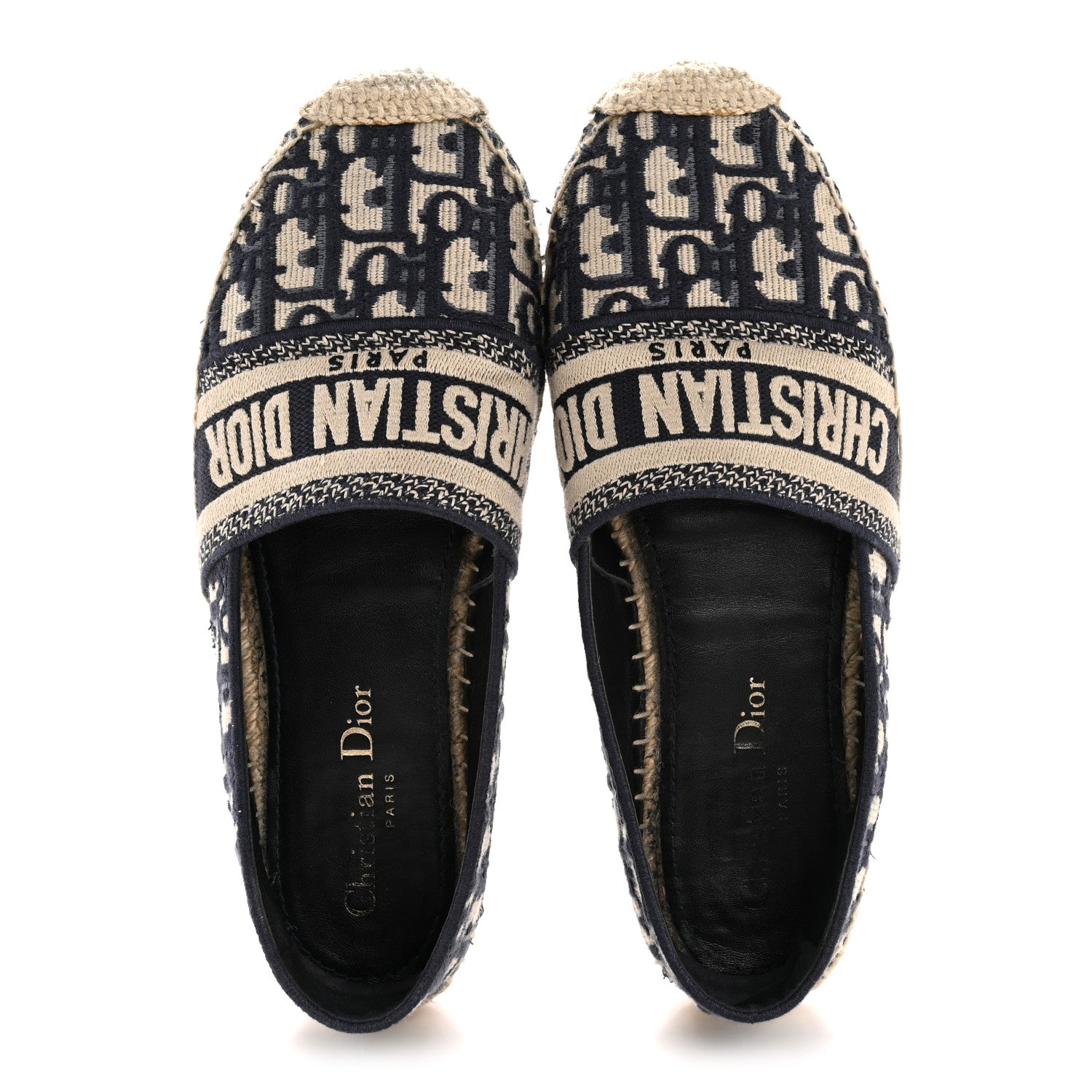 Christian Dior Oblique Embroidered Granville 15mm Espadrilles 37 Deep Blue 2 of 10