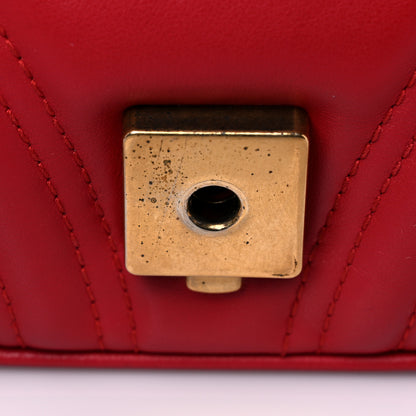 Gucci Calfskin Matelasse Small GG Marmont Shoulder Bag Hibiscus Red 13 of 17
