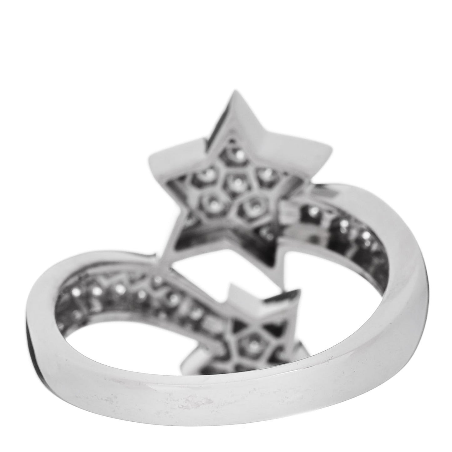 18K White Gold Diamond Comete Geode Ring 60 9