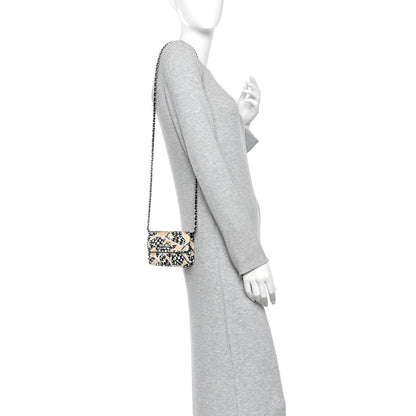 Chanel Canvas Check Flag Printed CC Clutch With Chain Beige Multicolor 2 of 11
