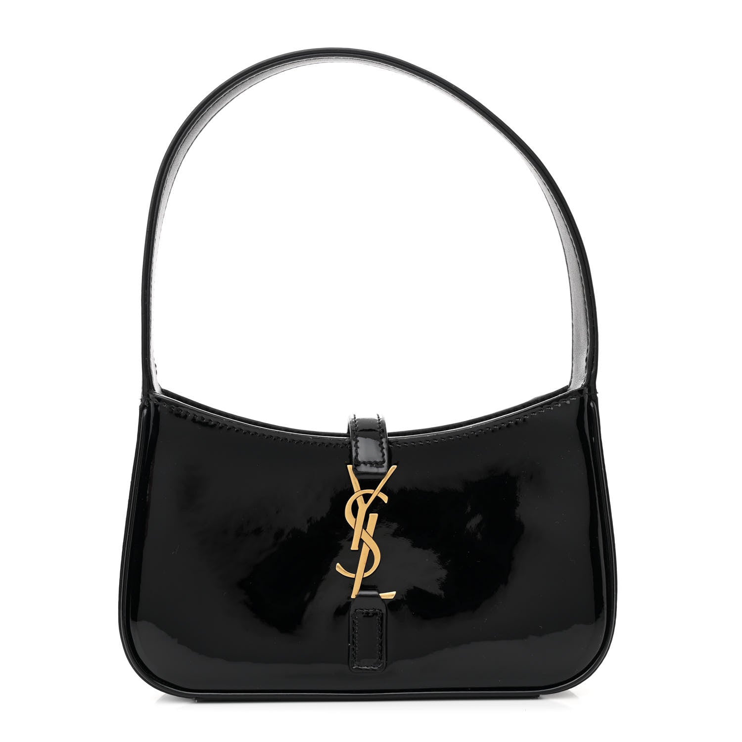 Saint Laurent Patent Calfskin Le 5 A 7 Mini Hobo Black 1 of 11