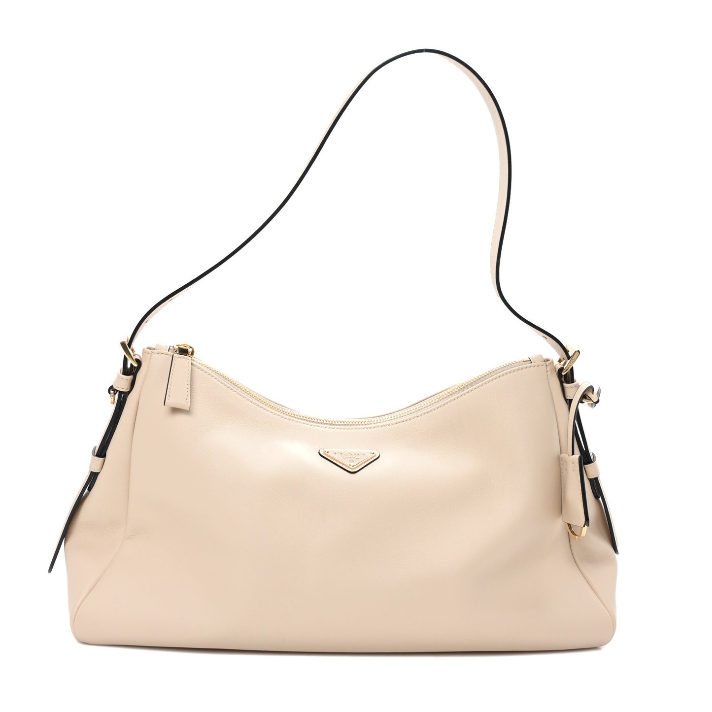 Soft Calfskin Large Aimée Shoulder Bag Travertine