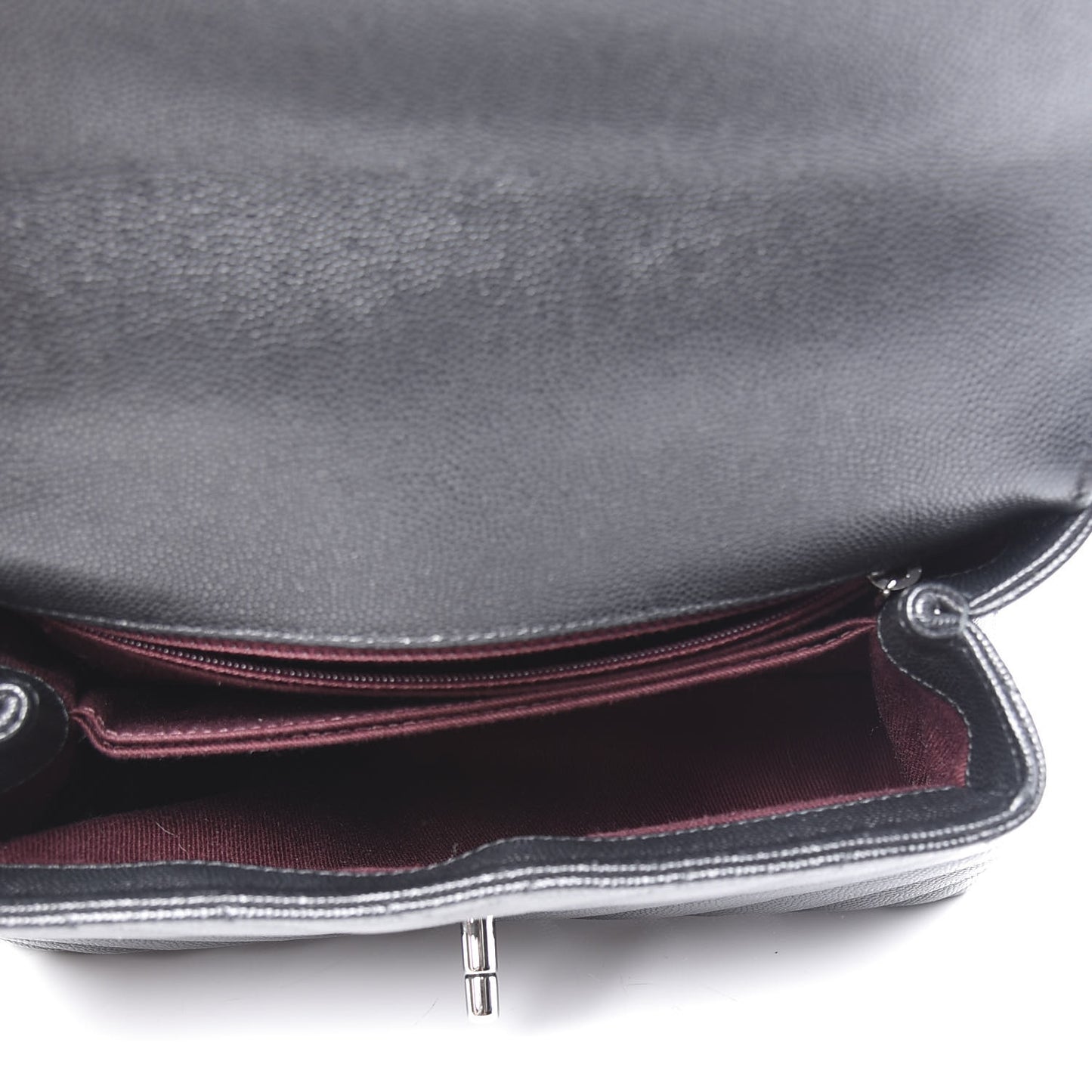 Caviar Chevron Quilted Mini Coco Handle Flap Black