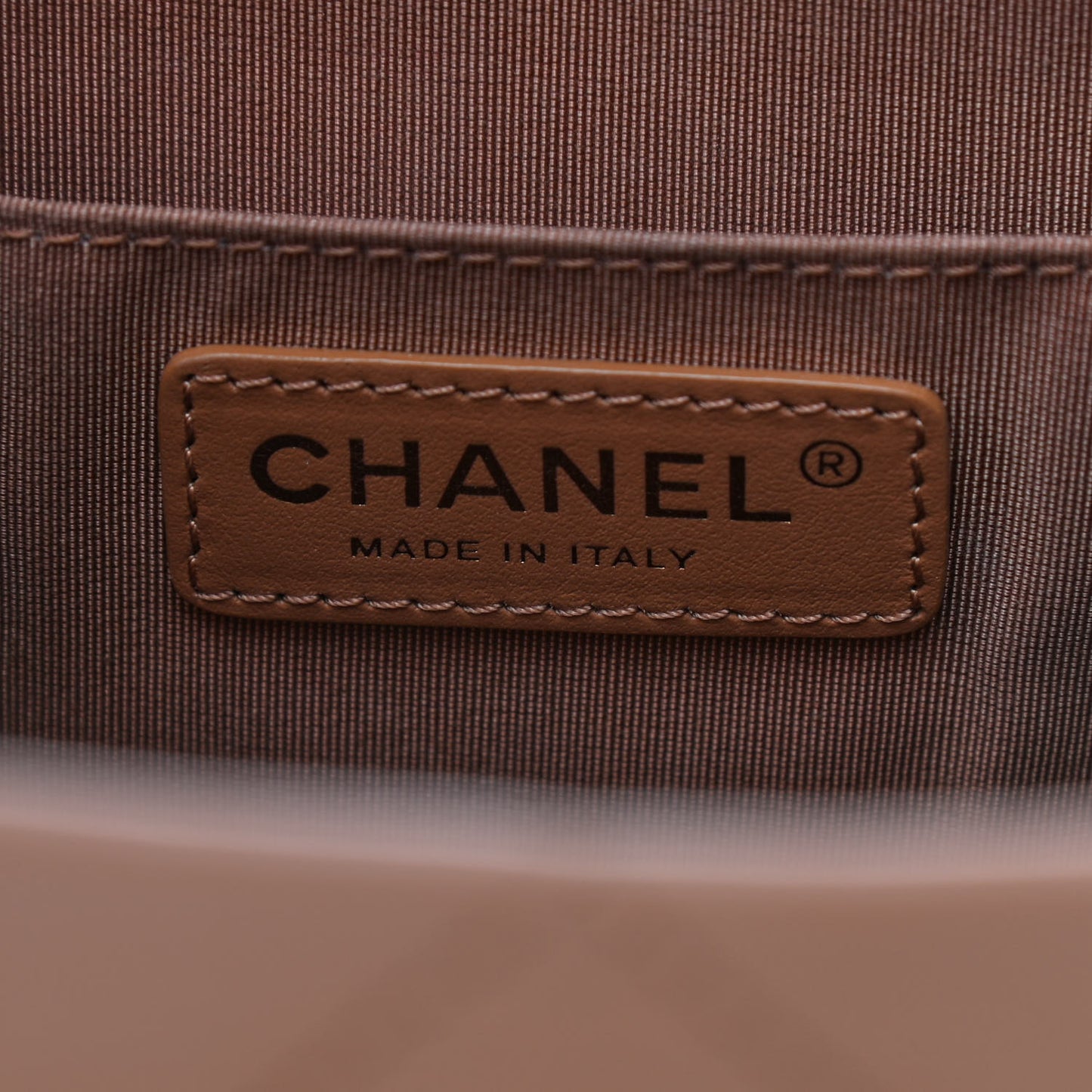 Calfskin Stitched Chain Top Handle Bucket Bag Beige