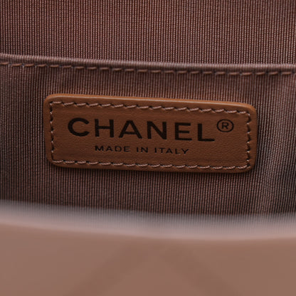 Chanel Calfskin Stitched Chain Top Handle Bucket Bag Beige 7 of 11