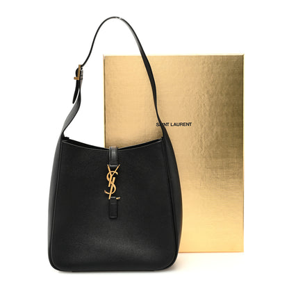 Saint Laurent Grained Calfskin Small Le 5 A 7 Soft Hobo Black 10 of 10