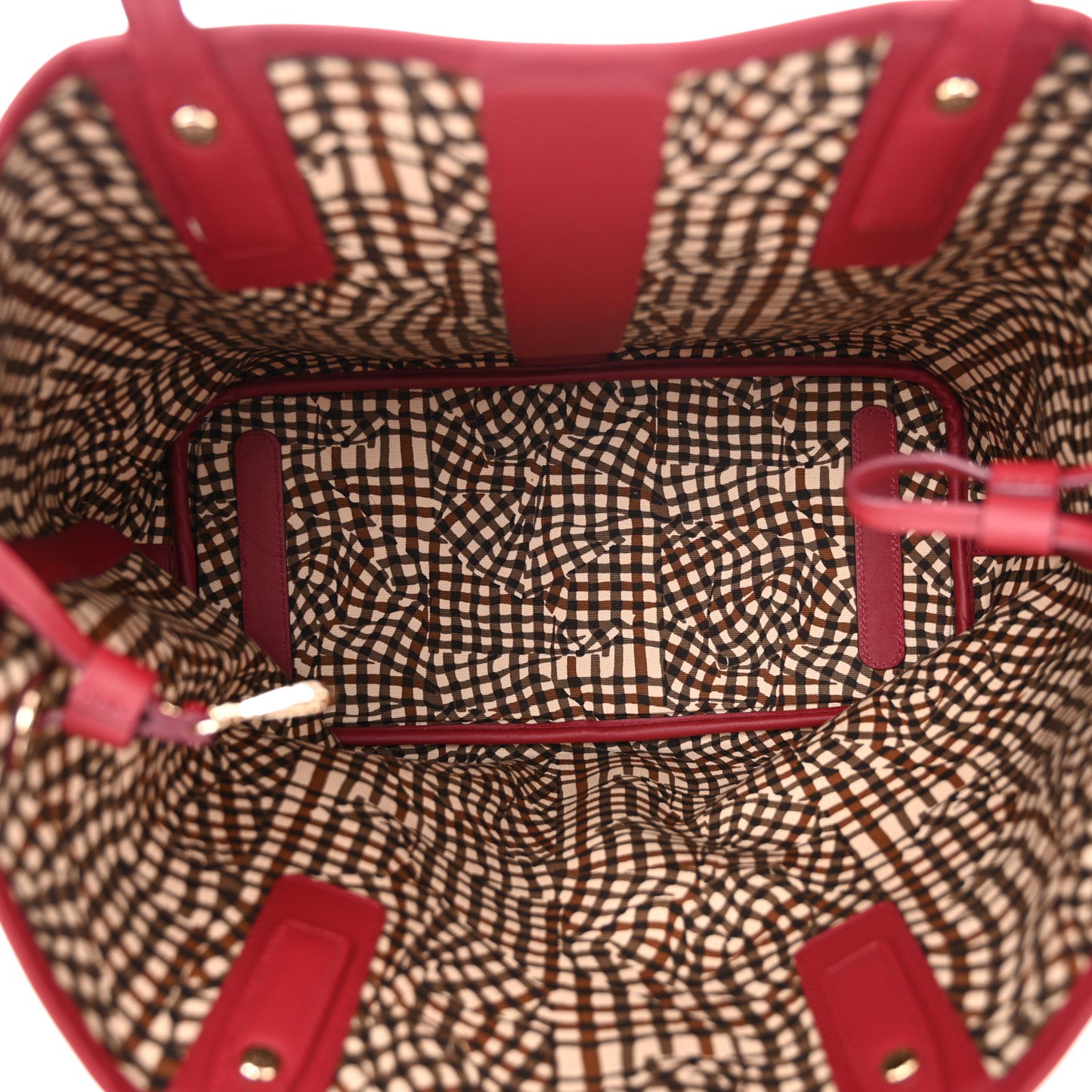 Visetos Medium Liz Reversible Shopper Tote Beige Ruby Red