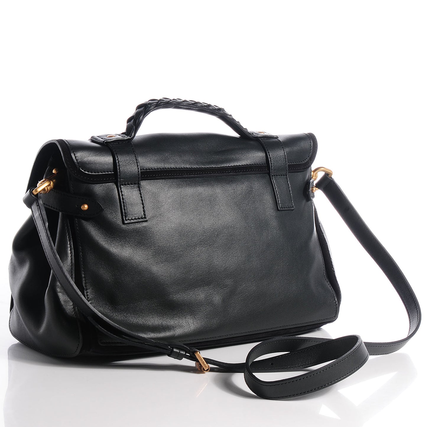 Nappa and Suede Alexa Satchel Evergreen
