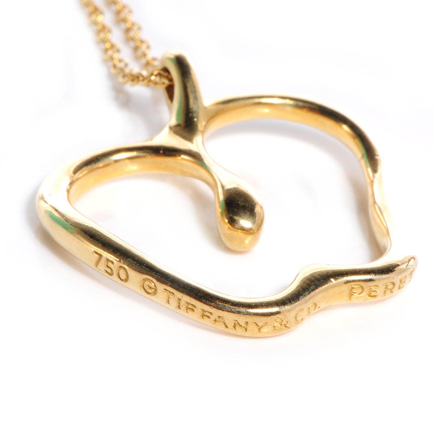 18K Yellow Gold Elsa Peretti Apple Pendant Neckalce