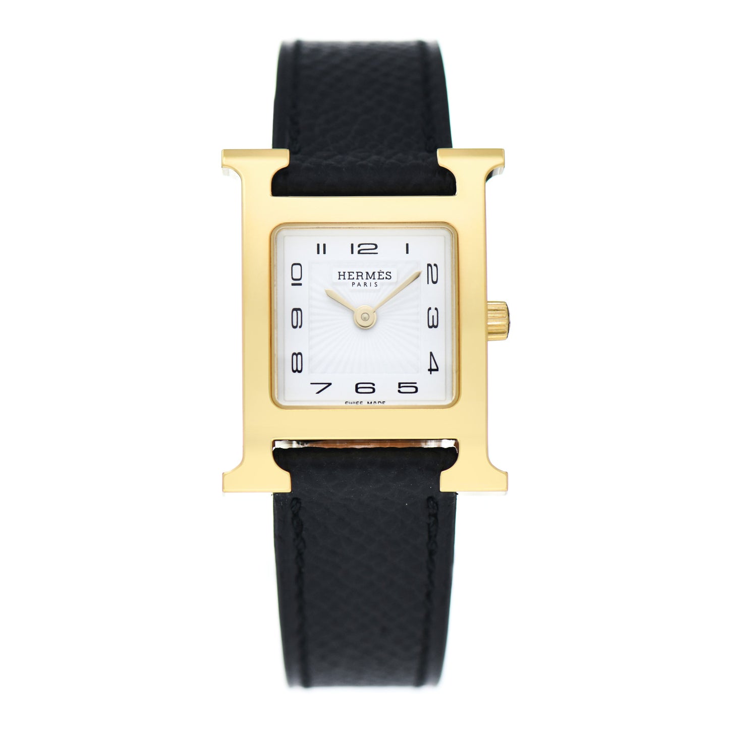 Stainless Steel Epsom 21mm Heure H Hour Quartz Watch Noir