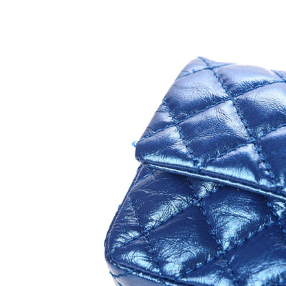 Chanel Metallic Aged Calfskin Quilted 2.55 Reissue Flap Belt Bag Blue 10 of 10