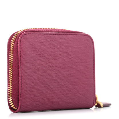 Prada Saffiano Triangle Compact Zip Around Walle Peonia 3 of 6